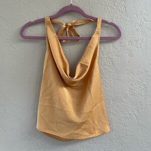12th Tribe Cowl Neck Backless Halter Top